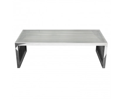 Diamond Sofa - SOHO Rectangular Stainless Steel Cocktail Table with Clear Tempered Glass Top