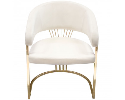 Diamond Sofa - Solstice Velvet Dining Chair with Polished Gold Metal Frame