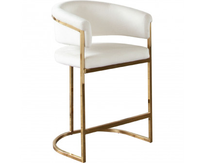 Diamond Sofa - Solstice Velvet Counter Height Chair with Polished Gold Metal Frame