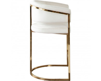 Diamond Sofa Solstice Velvet Counter Height Chair with Polished Gold Metal Frame - Cream