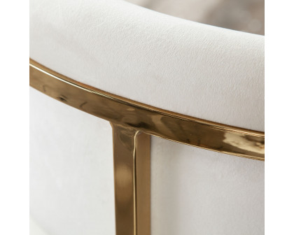 Diamond Sofa Solstice Velvet Counter Height Chair with Polished Gold Metal Frame - Cream