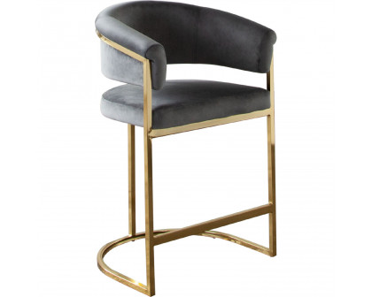 Diamond Sofa - Solstice Velvet Counter Height Chair with Polished Gold Metal Frame