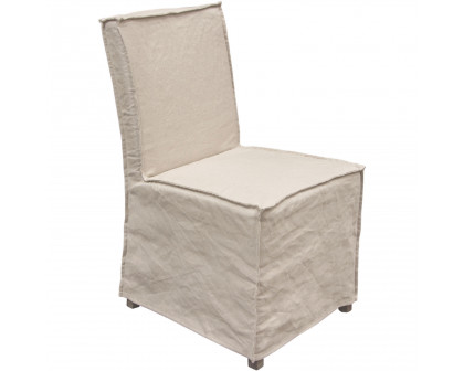 Diamond Sofa - Sonoma 2-Pack Dining Chairs with Wood Legs and Linen Removable Slipcover in Sand