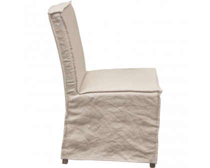 Diamond Sofa - Sonoma 2-Pack Dining Chairs with Wood Legs and Linen Removable Slipcover in Sand