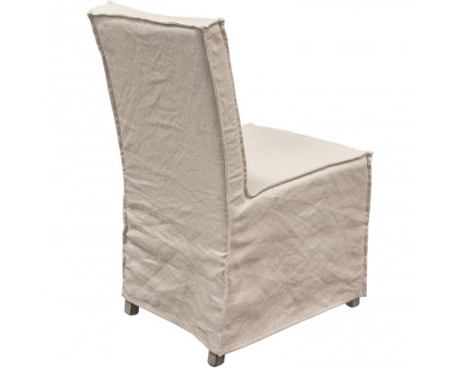 Diamond Sofa - Sonoma 2-Pack Dining Chairs with Wood Legs and Linen Removable Slipcover in Sand