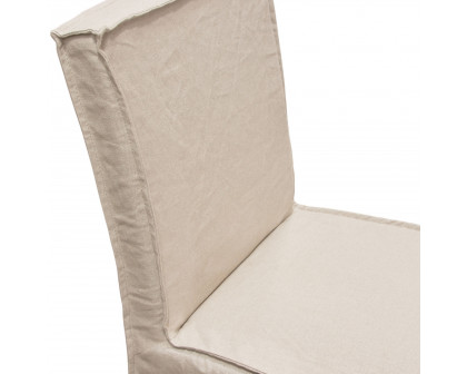 Diamond Sofa - Sonoma 2-Pack Dining Chairs with Wood Legs and Linen Removable Slipcover in Sand