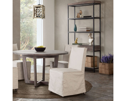 Diamond Sofa - Sonoma 2-Pack Dining Chairs with Wood Legs and Linen Removable Slipcover in Sand