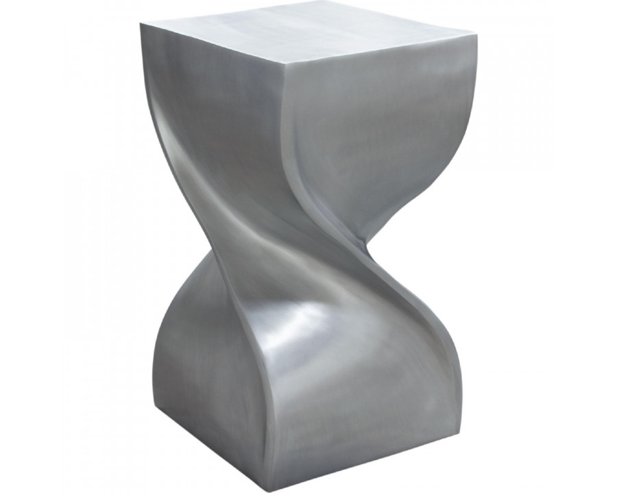 Diamond Sofa - Spire Square Accent Table in Casted Aluminum in Nickel Finish