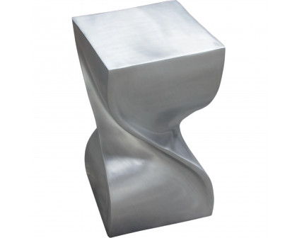 Diamond Sofa - Spire Square Accent Table in Casted Aluminum in Nickel Finish