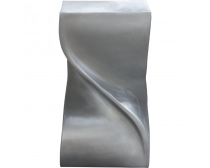 Diamond Sofa - Spire Square Accent Table in Casted Aluminum in Nickel Finish