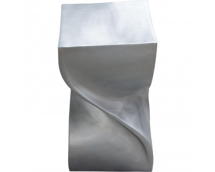 Diamond Sofa - Spire Square Accent Table in Casted Aluminum in Nickel Finish