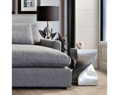 Diamond Sofa - Spire Square Accent Table in Casted Aluminum in Nickel Finish