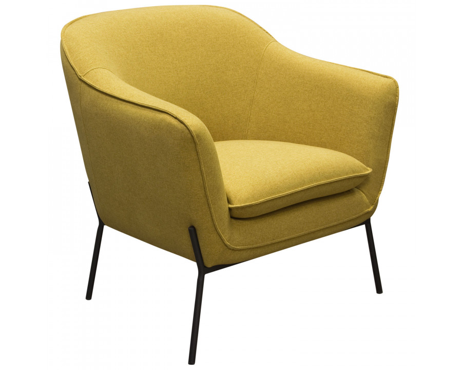 Diamond Sofa Status Fabric Accent Chair with Metal Leg - Yellow