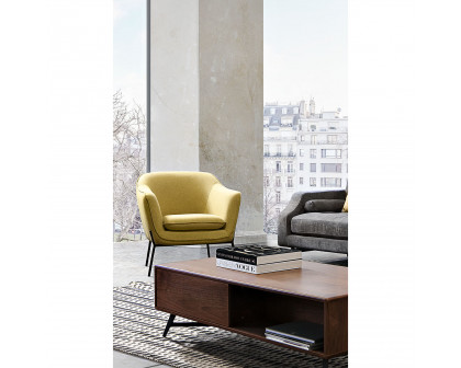 Diamond Sofa™ Status Fabric Accent Chair with Metal Leg - Yellow