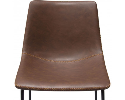 Diamond Sofa - Theo Leatherette Bar Height Chairs with Black Metal Base (Set of 2) in Chocolate