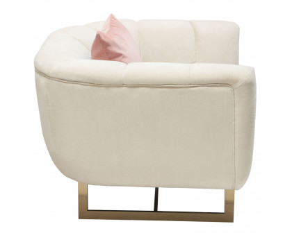 Diamond Sofa - Venus Fabric Chair with Contrasting Pillows & Gold Finished Metal Base in Cream