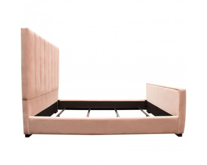 Diamond Sofa Venus Vertical Channel Velvet Tufted Eastern King Bed - Blush Pink