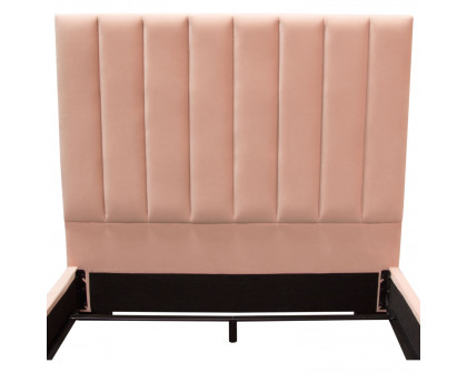 Diamond Sofa Venus Vertical Channel Velvet Tufted Eastern King Bed - Blush Pink