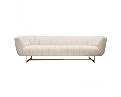 Diamond Sofa Venus Fabric Sofa with Contrasting Pillows & Gold Finished Metal Base - Cream