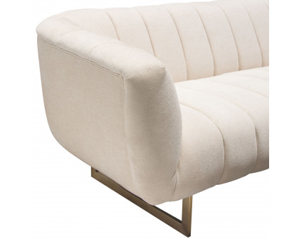 Diamond Sofa Venus Fabric Sofa with Contrasting Pillows & Gold Finished Metal Base - Cream