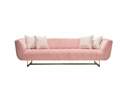 Diamond Sofa - Venus Fabric Sofa with Contrasting Pillows & Gold Finished Metal Base