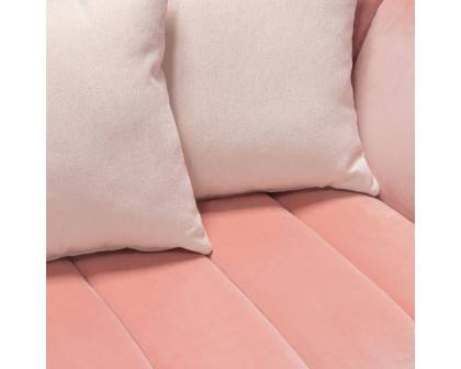 Diamond Sofa Venus Velvet Sofa with Contrasting Pillows & Gold Finished Metal Base - Blush Pink