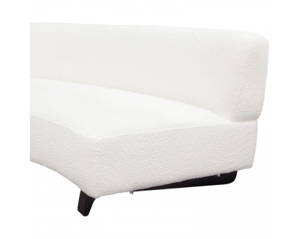 Diamond Sofa - Vesper 3PC Faux Shearling Modular Curved Armless Sofa with Black Wood Leg Base in White