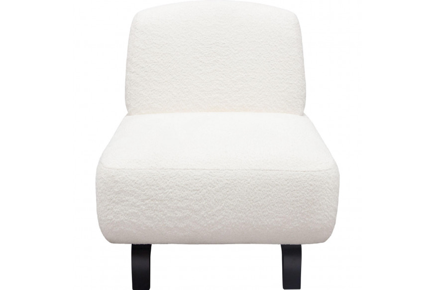 Diamond Sofa™ Vesper Faux Shearling Armless Chair with Black Wood Leg Base - White