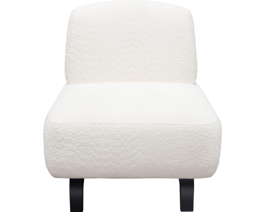 Diamond Sofa - Vesper Faux Shearling Armless Chair with Black Wood Leg Base in White