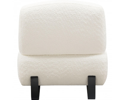 Diamond Sofa™ Vesper Faux Shearling Armless Chair with Black Wood Leg Base - White