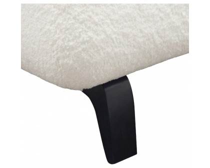 Diamond Sofa™ Vesper Faux Shearling Armless Chair with Black Wood Leg Base - White