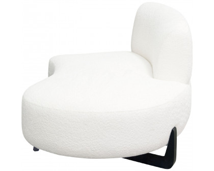 Diamond Sofa Vesper Faux Shearling Curved Armless Right Chaise with Black Wood Leg Base - White