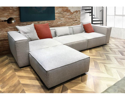 Diamond Sofa - Vice 4PC Fabric Modular Sectional with Ottoman in Barley