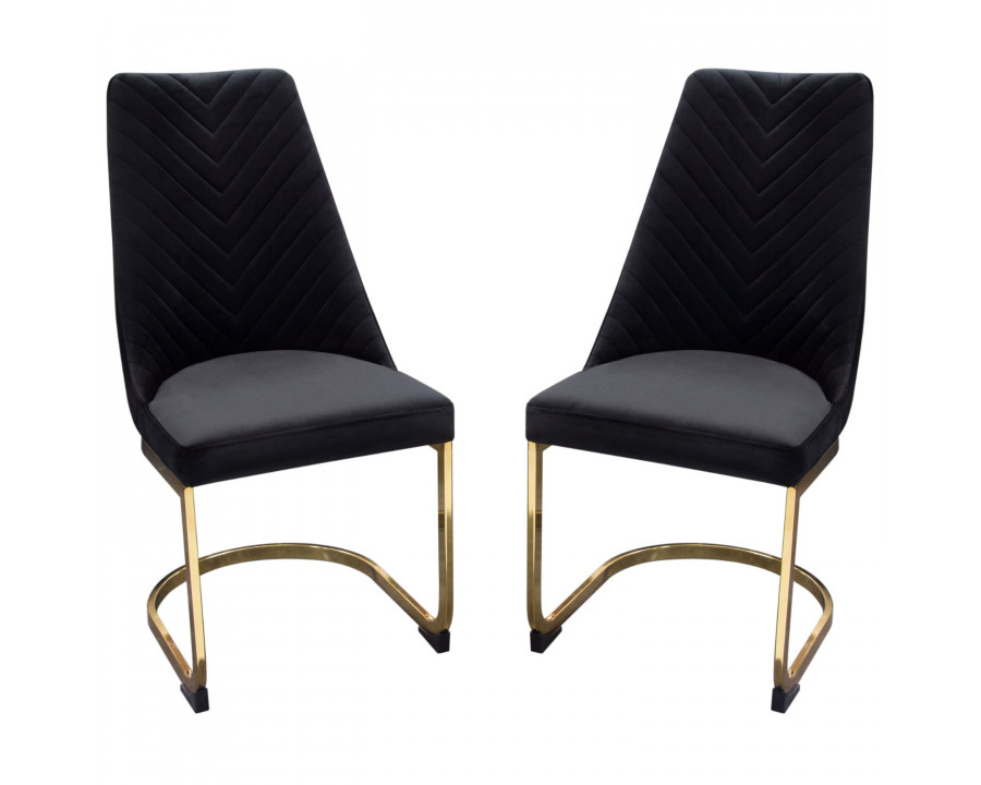 Diamond Sofa - Vogue Velvet Dining Chairs with Polished Gold Metal Base (Set of 2)