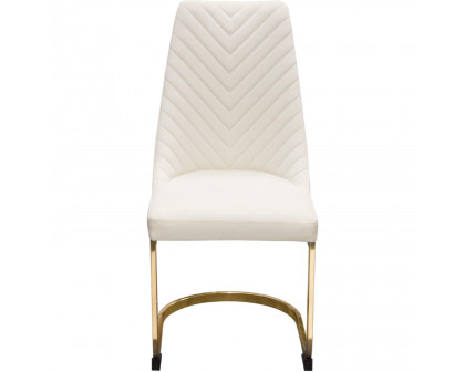 Diamond Sofa Vogue Velvet Dining Chairs with Polished Gold Metal Base (Set of 2) - Cream