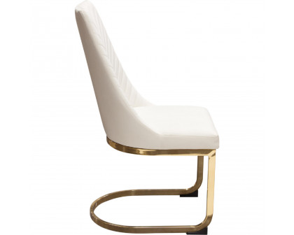 Diamond Sofa Vogue Velvet Dining Chairs with Polished Gold Metal Base (Set of 2) - Cream