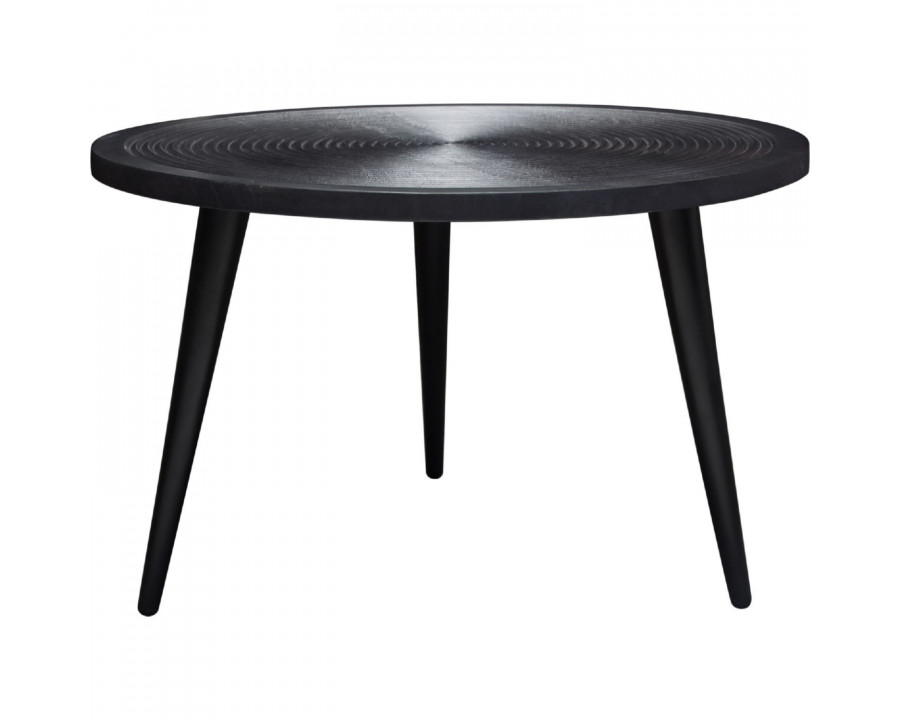 Diamond Sofa - Vortex Round Cocktail Table in Solid Mango Wood Top & Iron Legs in Black Finish