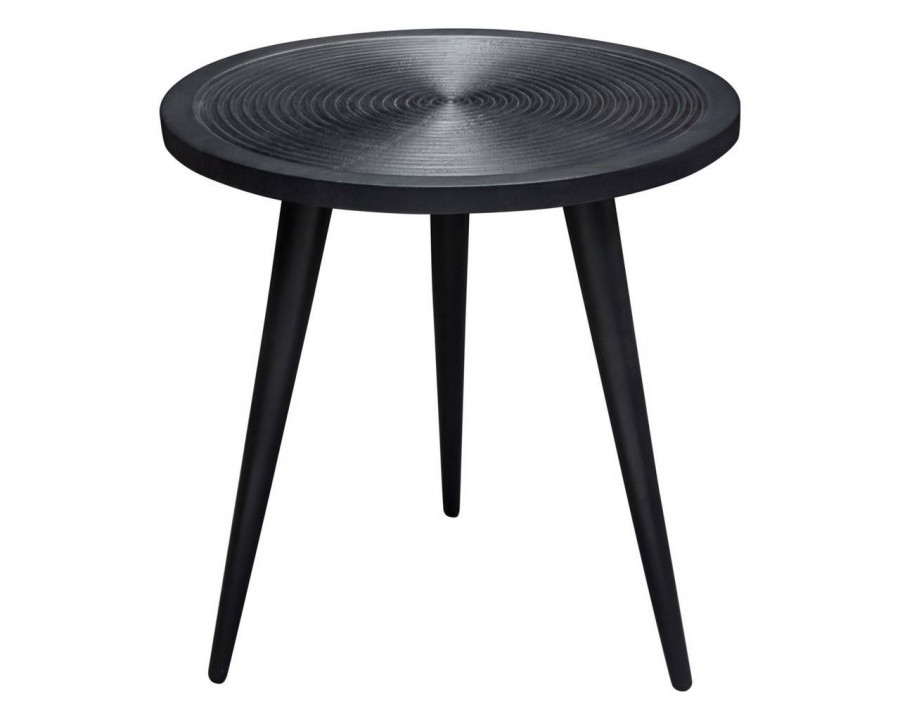 Diamond Sofa - Vortex Round End Table in Solid Mango Wood Top & Iron Legs in Black Finish