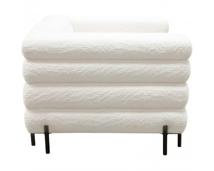 Diamond Sofa™ Vox Faux Shearling Chair with Black Powder Metal Legs - White