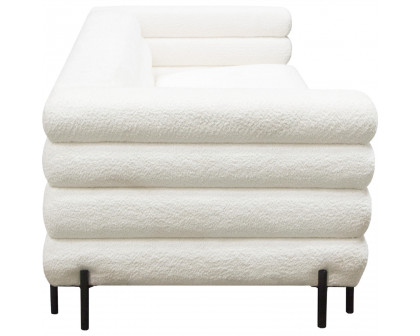 Diamond Sofa - Vox Faux Shearling Sofa with Black Powder Metal Legs in White