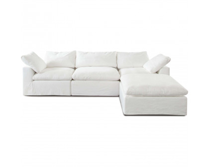 Diamond Sofa - Willow 4PC Linen Fabric Modular Reversible Chaise Sectional in White