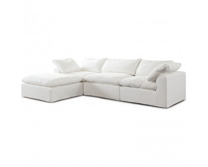 Diamond Sofa - Willow 4PC Linen Fabric Modular Reversible Chaise Sectional in White