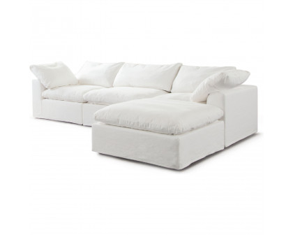 Diamond Sofa - Willow 4PC Linen Fabric Modular Reversible Chaise Sectional in White