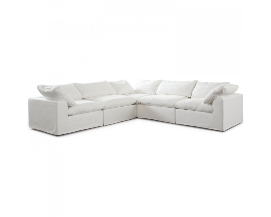 Diamond Sofa - Willow 5PC Linen Fabric Corner Sectional in White