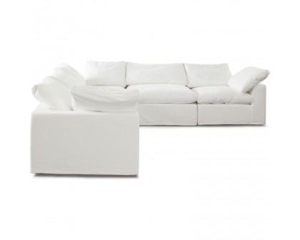 Diamond Sofa - Willow 5PC Linen Fabric Corner Sectional in White