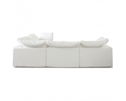 Diamond Sofa - Willow 5PC Linen Fabric Corner Sectional in White