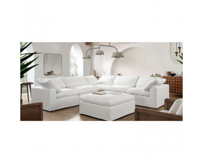 Diamond Sofa - Willow 5PC Linen Fabric Corner Sectional in White