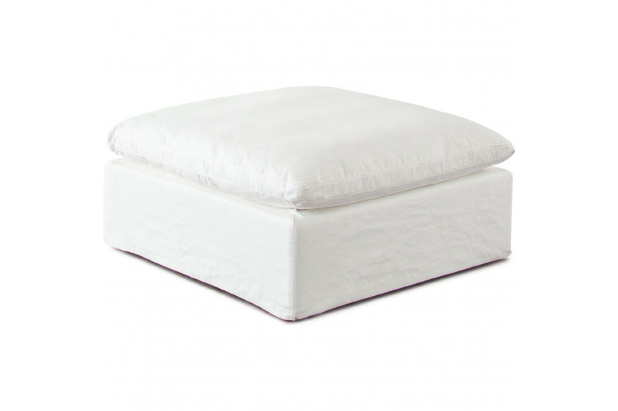 Diamond Sofa™ Willow Linen Fabric Ottoman - White