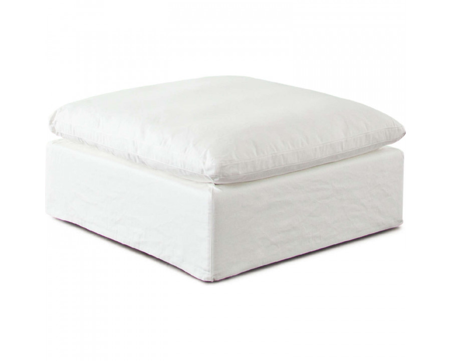 Diamond Sofa - Willow Linen Fabric Ottoman in White