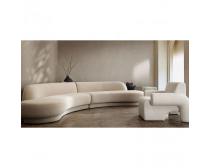 Diamond Sofa Zelda 2PC Performance Velvet Modular Curved Armless Chaise with Two Accent Pillow Balls - Light Camel